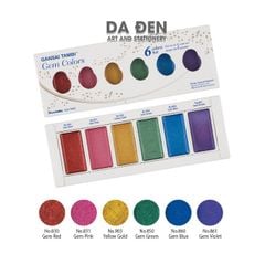 Màu Nước Gansai Tambi Nhũ Gem 6 Màu