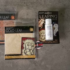 Lá Vàng, Bạc, Đồng Mont Marte 14x14cm Túi 25 tờ