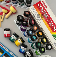Màu Bột Poster Pentel 12 Màu 30ml Chính Hãng