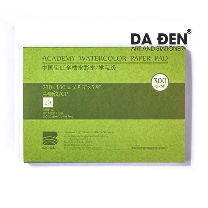 Sổ Màu Nước BaoHong 100% Cotton (Dòng Academy)