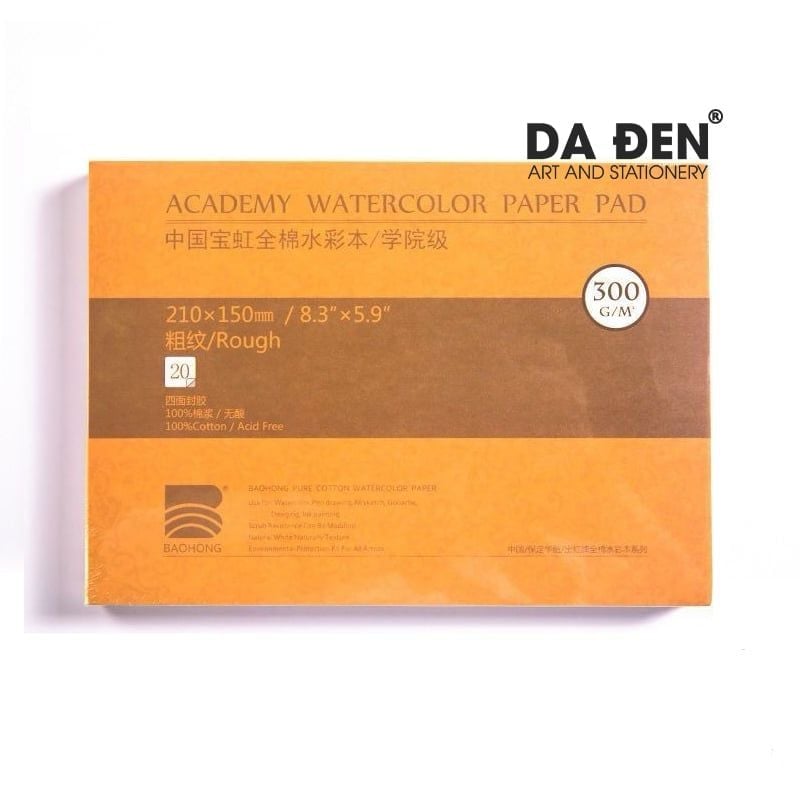 Sổ Màu Nước BaoHong 100% Cotton (Dòng Academy)