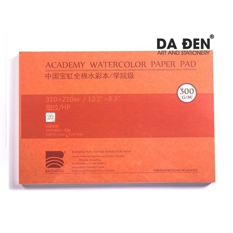 Sổ Màu Nước BaoHong 100% Cotton (Dòng Academy)