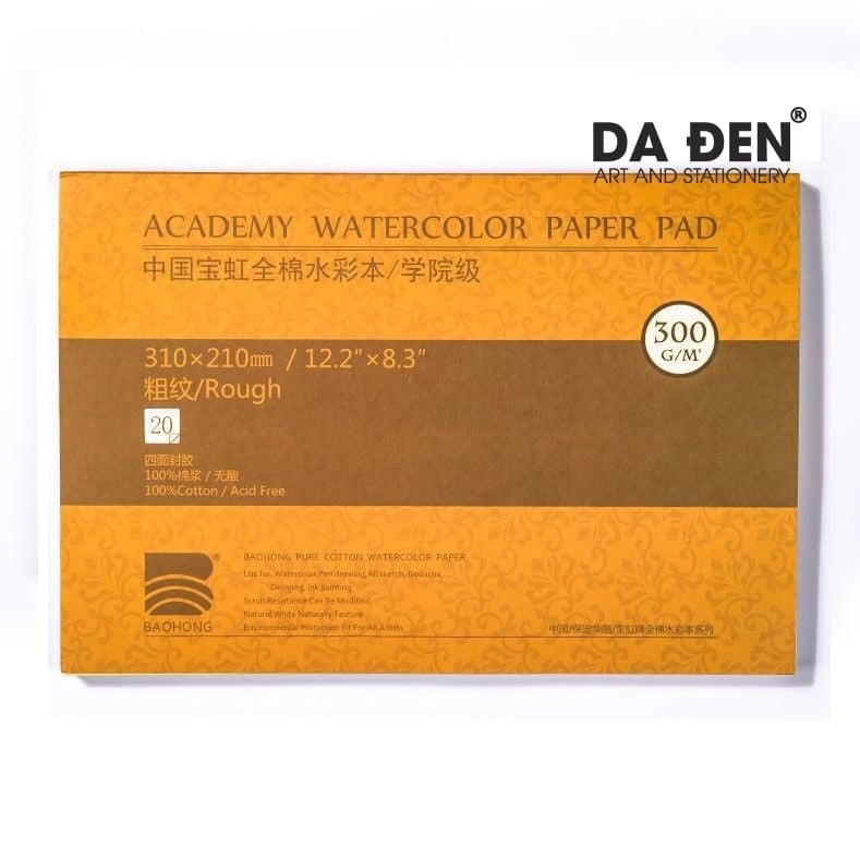Sổ Màu Nước BaoHong 100% Cotton (Dòng Academy)