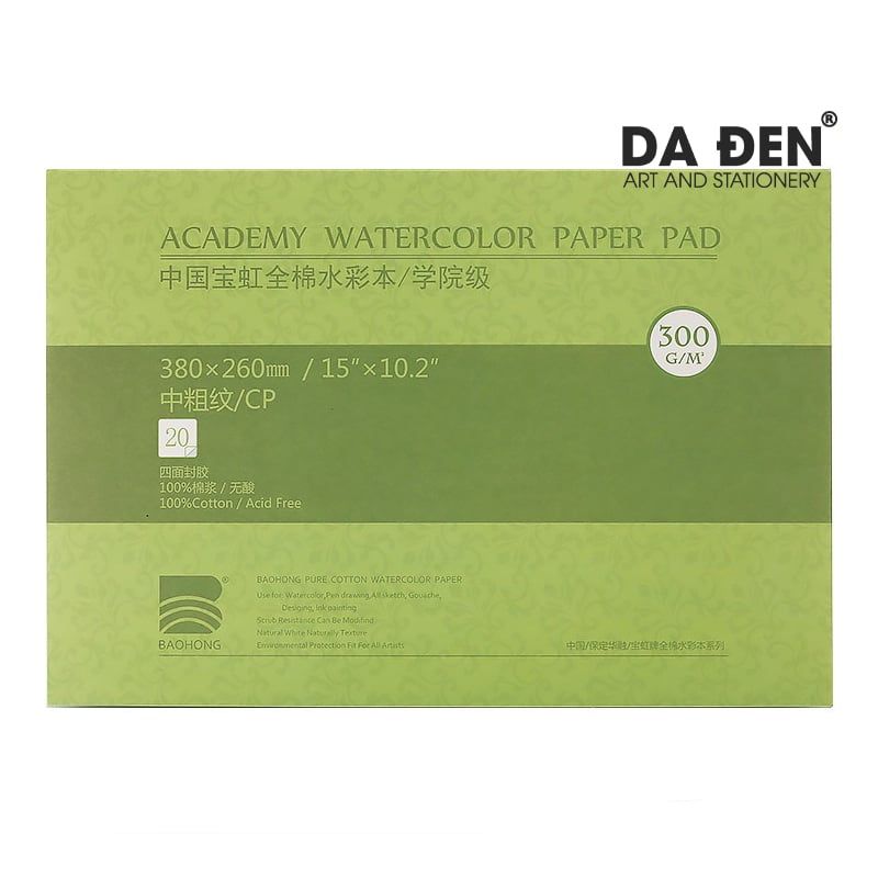 Sổ Màu Nước BaoHong 100% Cotton (Dòng Academy)