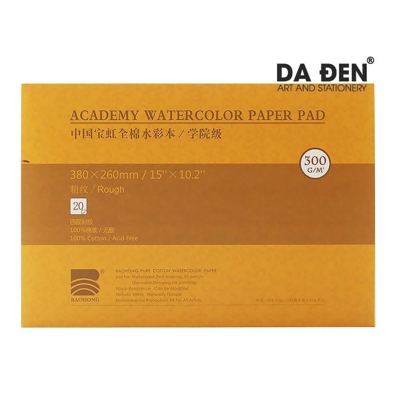 Sổ Màu Nước BaoHong 100% Cotton (Dòng Academy)