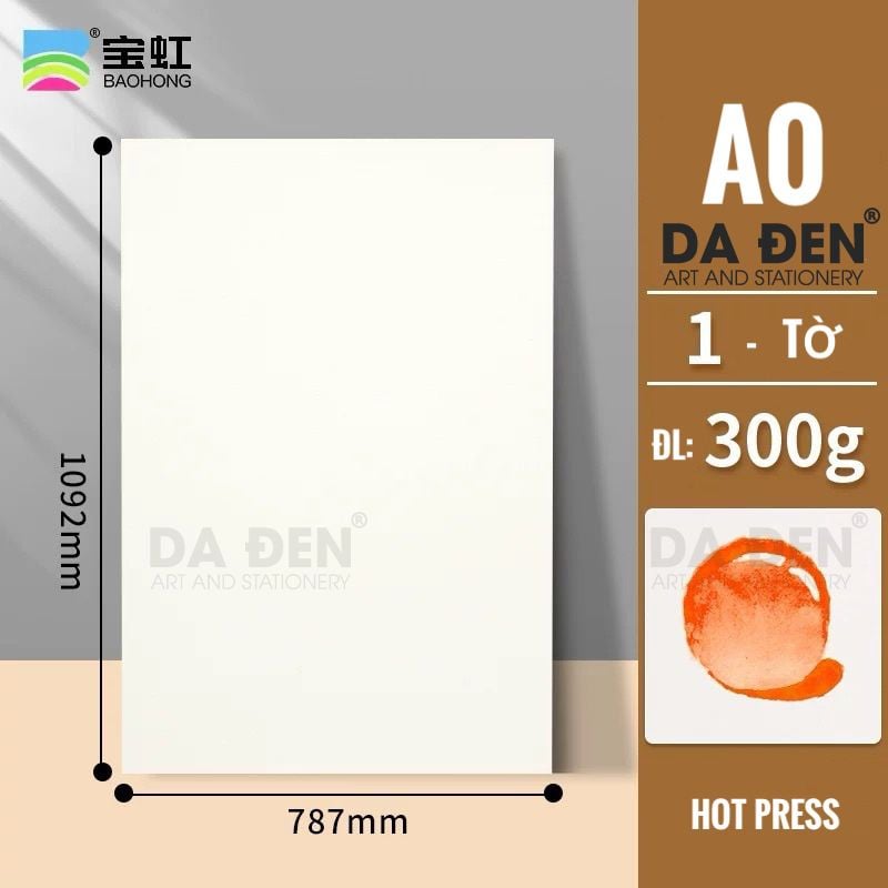 Giấy Baohong (Dòng Academy) Size A0(78.2x109.2cm) 100% Cotton (1 Tờ)