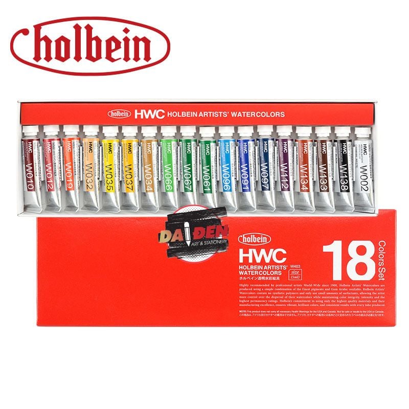 Màu Nước Holbein Artist 18 Màu 5ml (W403)