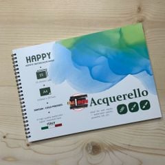 Sổ Vẽ Màu Nước Happy 300gsm - 15 Tờ