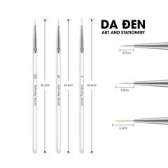 Bộ 3 Cọ Nét Siêu Nhỏ Cán Trong Có Thể Vẽ Nail