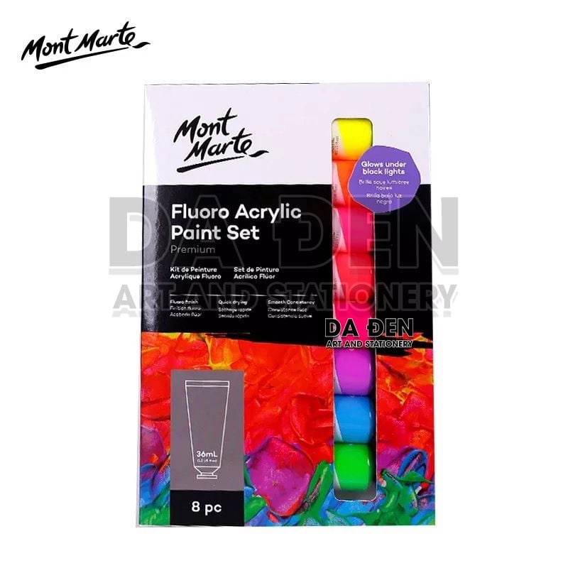 Màu Acrylic Neon Bộ 8 Màu 36ml Mont Marte