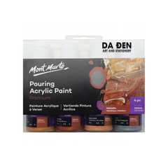 Màu Premium Pouring Acrylic Paint 120ml Set 4 Chai - Metalic