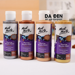 Màu Premium Pouring Acrylic Paint 120ml Set 4 Chai - Metalic