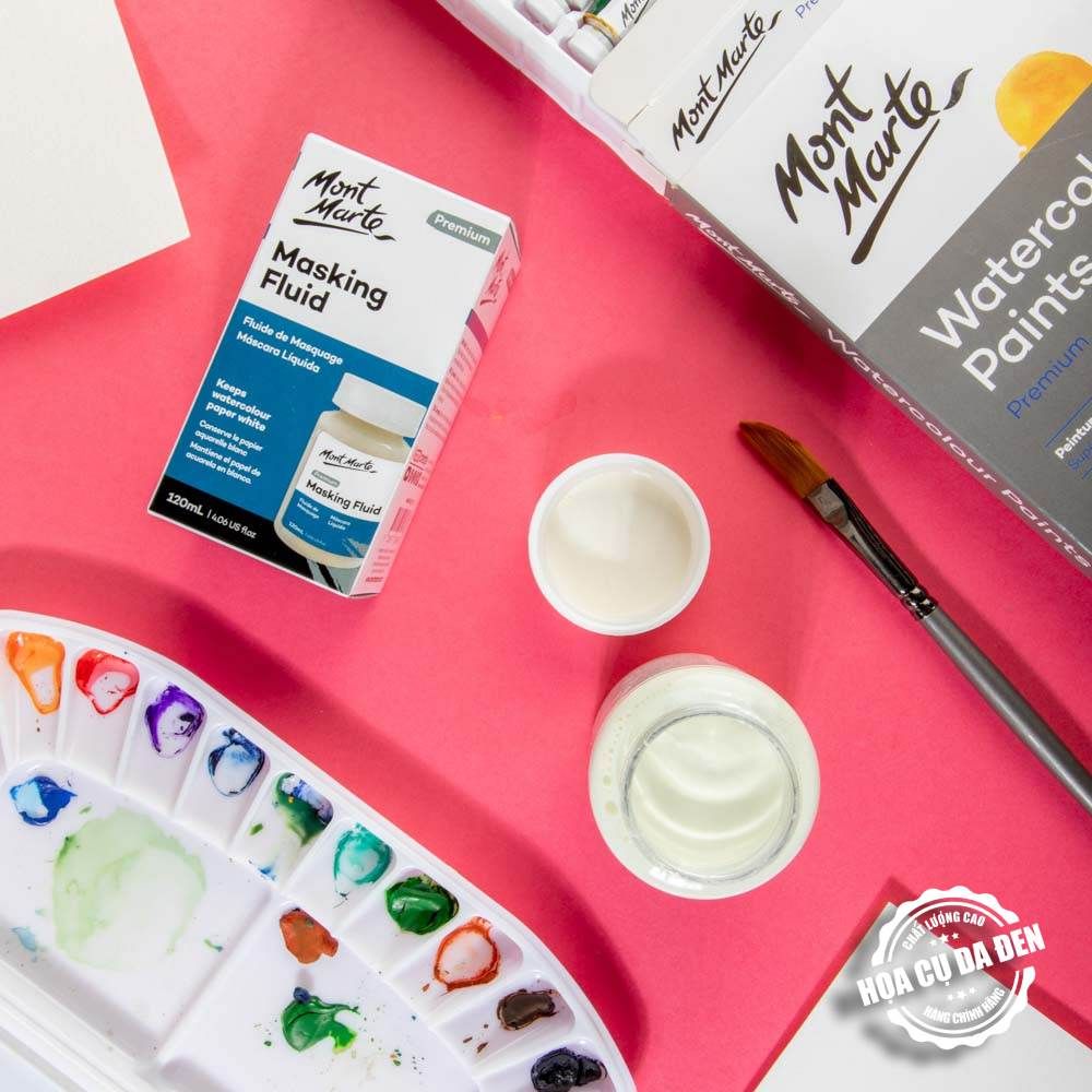 [DA ĐEN] Keo Chặn Màu Nước Premium - Masking Fluid Mont Marte 120ml