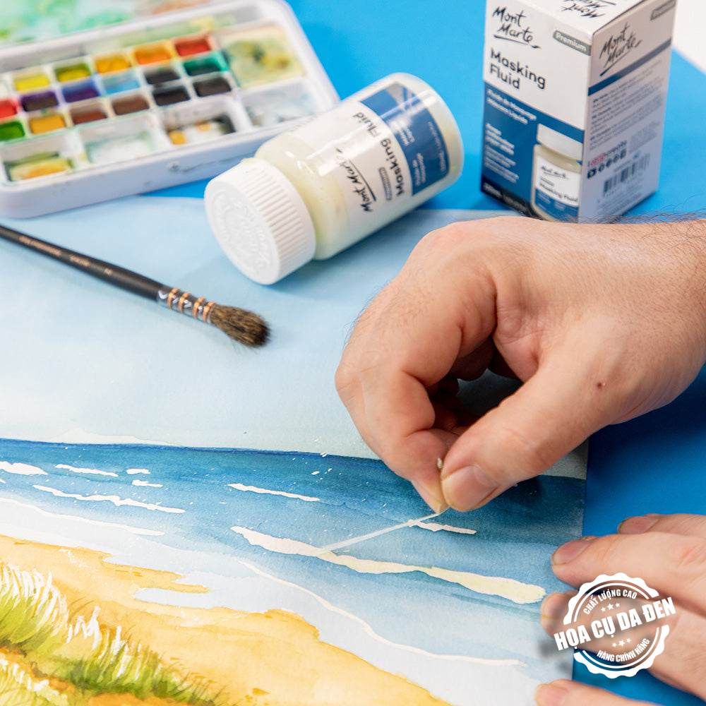 [DA ĐEN] Keo Chặn Màu Nước Premium - Masking Fluid Mont Marte 120ml