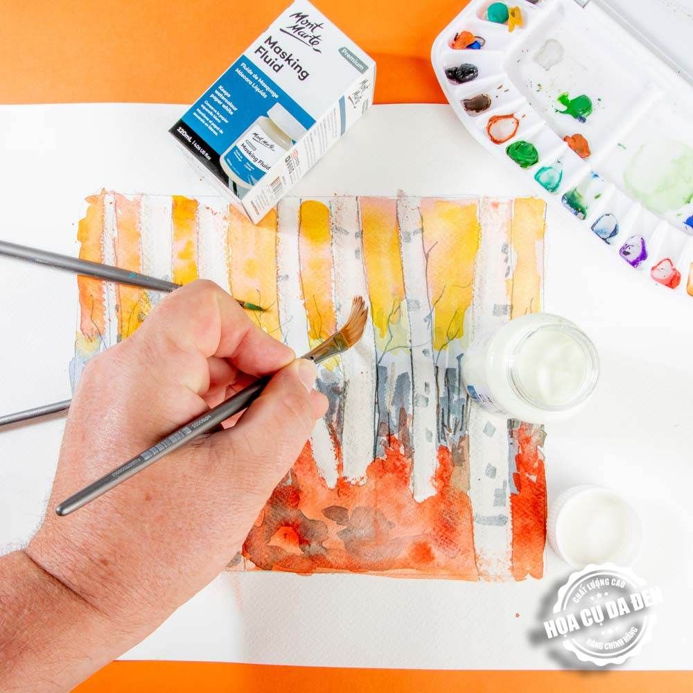 [DA ĐEN] Keo Chặn Màu Nước Premium - Masking Fluid Mont Marte 120ml