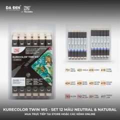 [DA ĐEN] Set 12 Bút Marker 2 Đầu ZIG Kurecolor KC3000
