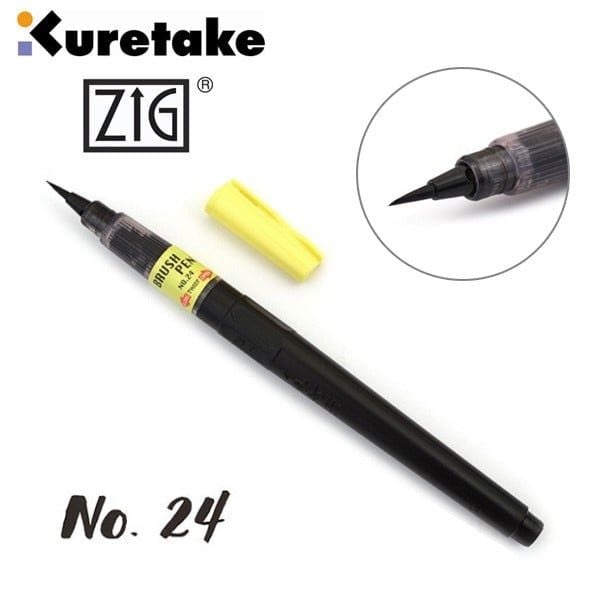 Bút Vẽ Ngòi Brush ZIG Kuretake Cartoonist Mực Đen