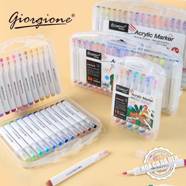 [DA ĐEN] Bộ Bút Sơn Acrylic Marker Giorgione G-AM-BS12 Bộ 12/24/36/48 Màu