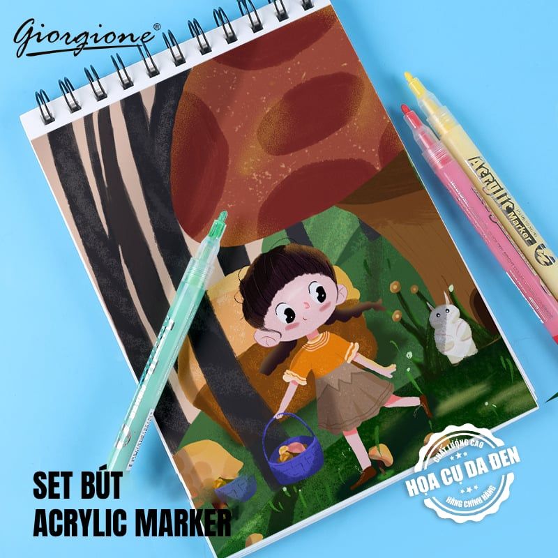 [DA ĐEN] Bộ Bút Sơn Acrylic Marker Giorgione 1.0mm G-MK1105