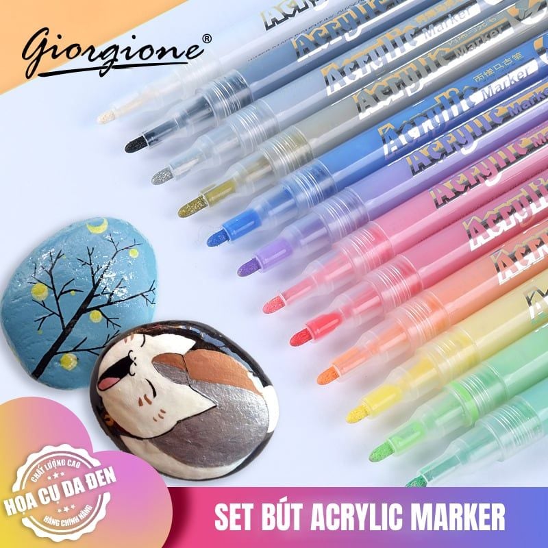 [DA ĐEN] Bộ Bút Sơn Acrylic Marker Giorgione 1.0mm G-MK1105