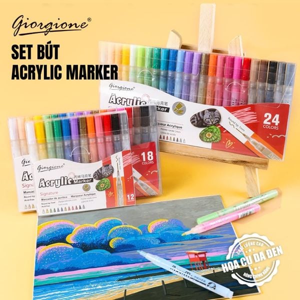 [DA ĐEN] Bộ Bút Sơn Acrylic Marker Giorgione 1.0mm G-MK1105