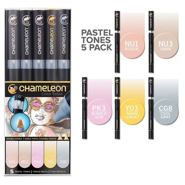 Bộ 5 bút marker CHAMELEON - pastel CT0501