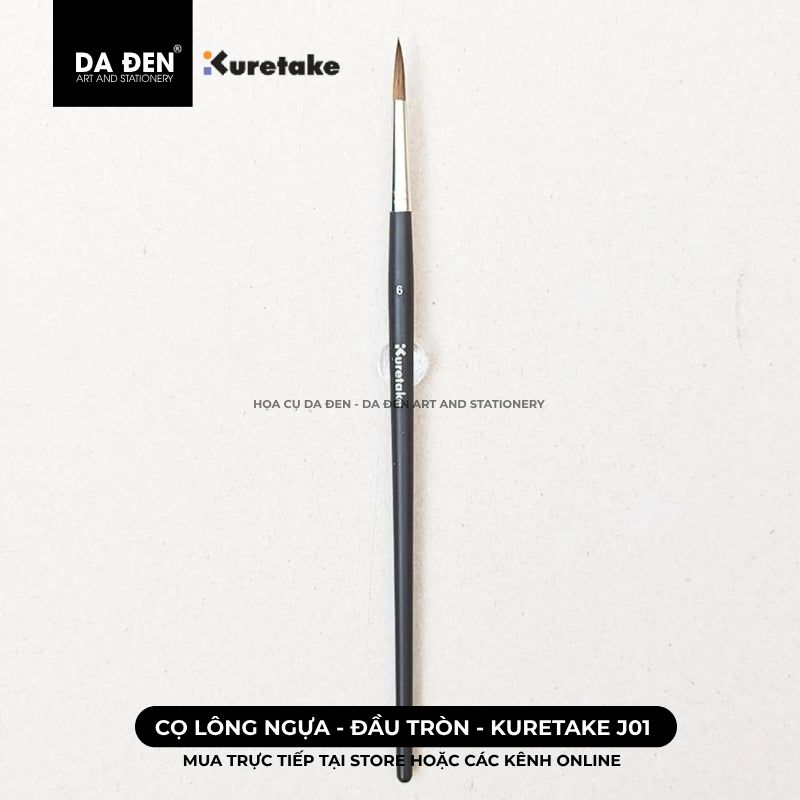 [DA ĐEN] Cọ Lông Ngựa Đầu Tròn Kuretake J01