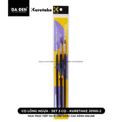 [DA ĐEN] Set 3 Cọ Lông Ngựa Kuretake J0100-2