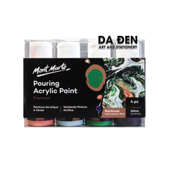 Màu Premium Pouring Acrylic Paint 60ml Set 4 Chai - Rainforest