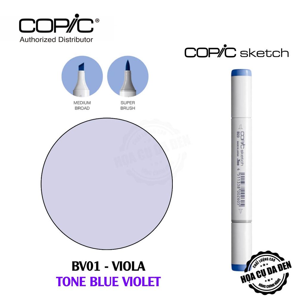 [DA ĐEN] Bút Marker Copic Sketch Lẻ Cao Cấp - Tone Blue Violet