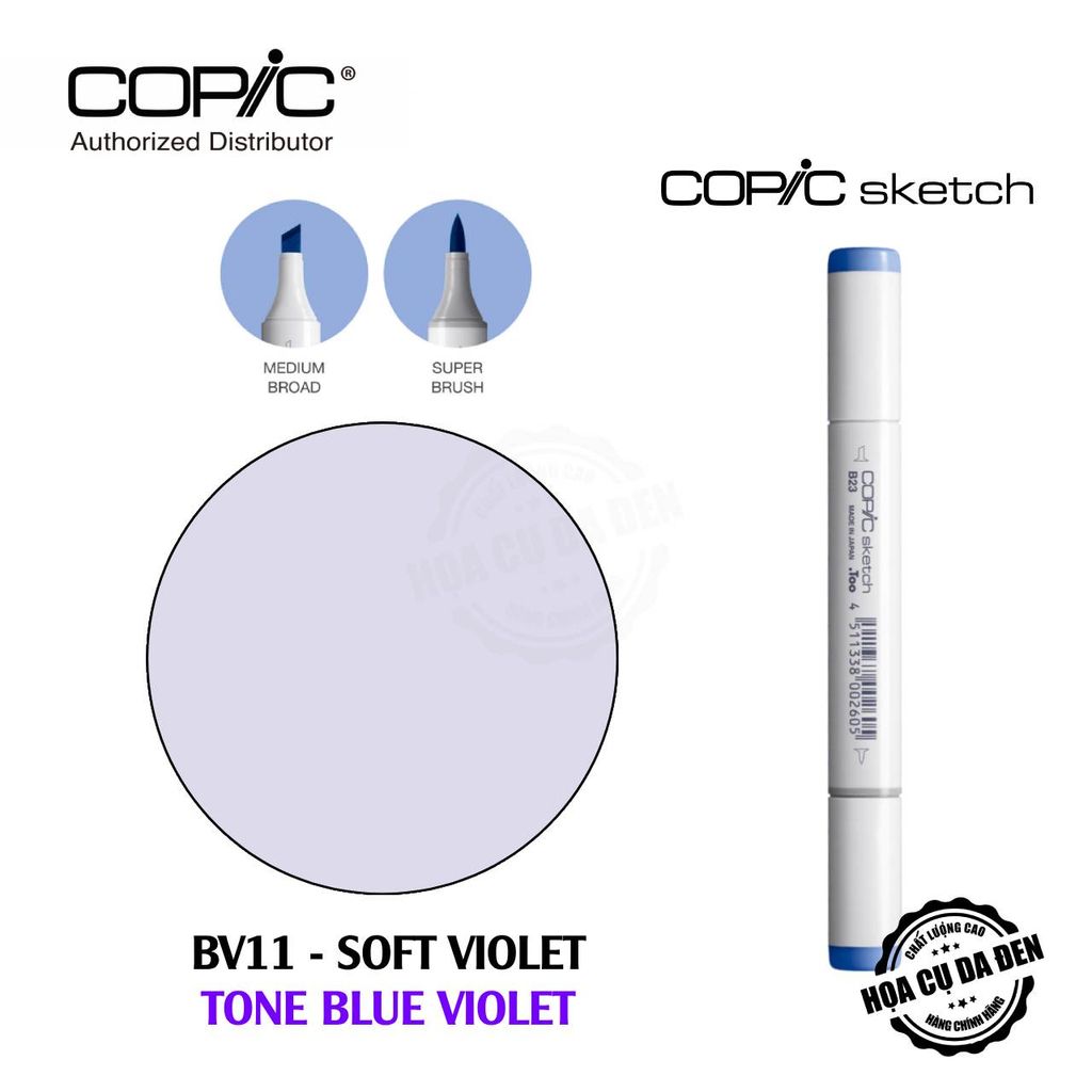 [DA ĐEN] Bút Marker Copic Sketch Lẻ Cao Cấp - Tone Blue Violet