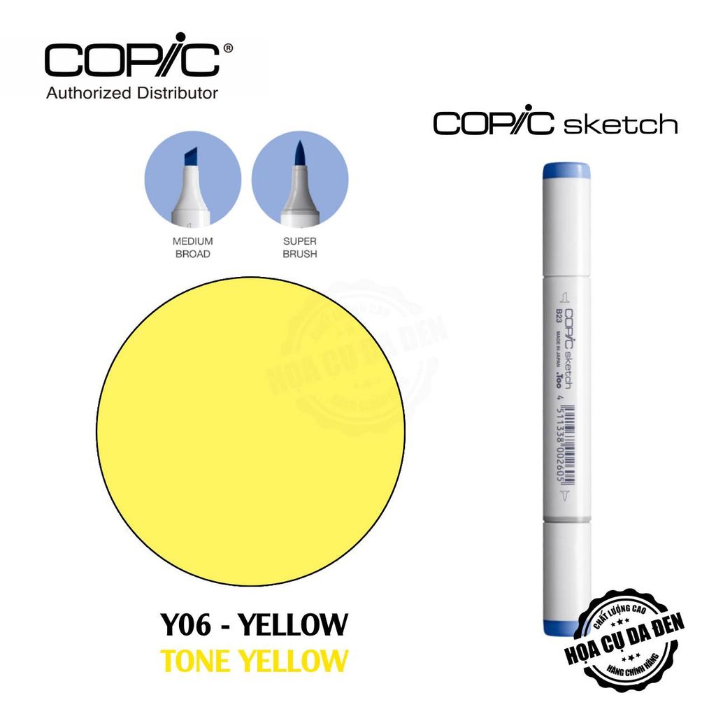 [DA ĐEN] Tone Yelllow - Bút Marker Copic Sketch Lẻ Cao Cấp