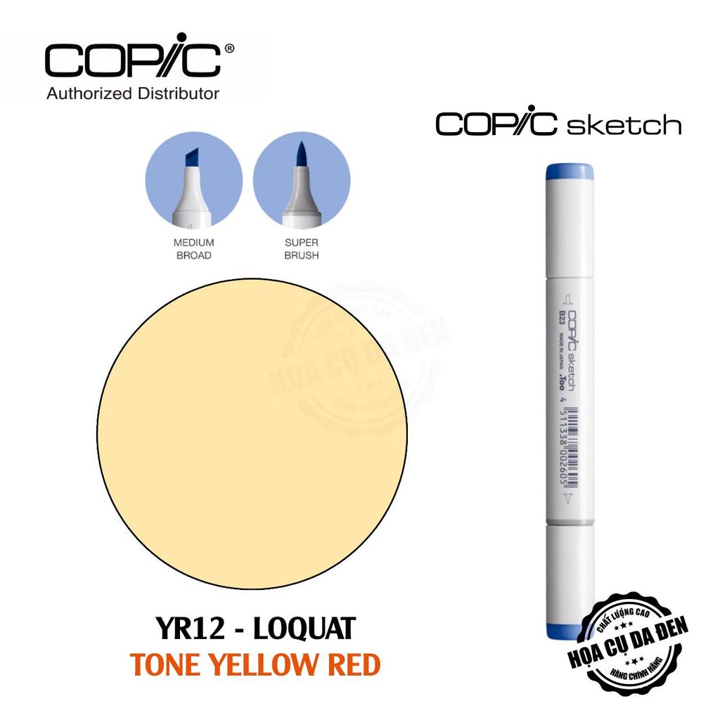 [DA ĐEN] Bút Marker Copic Sketch Lẻ Cao Cấp - Tone Yellow Red