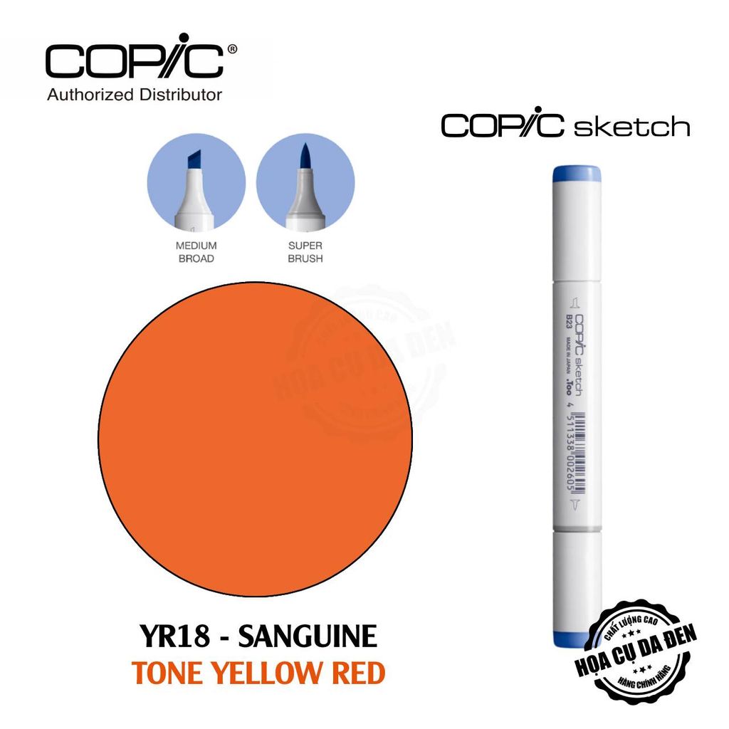 [DA ĐEN] Bút Marker Copic Sketch Lẻ Cao Cấp - Tone Yellow Red