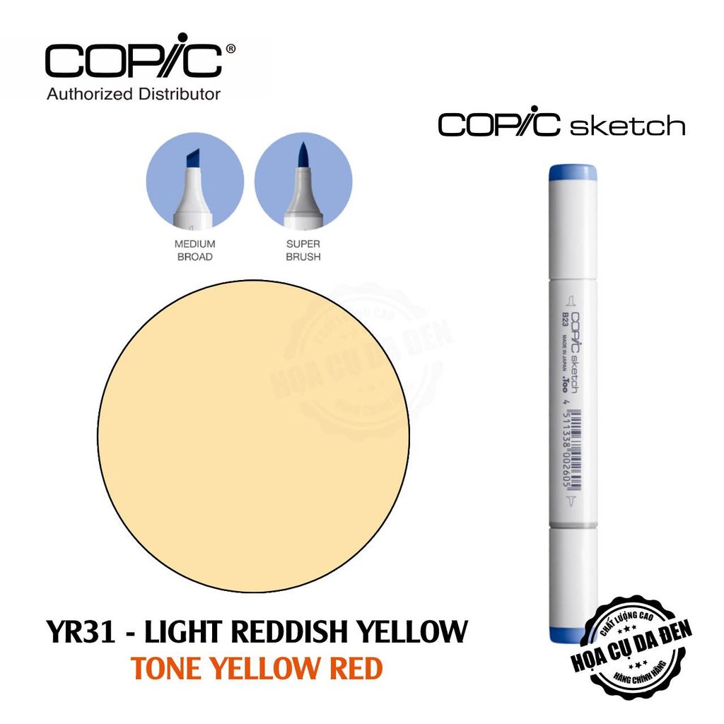 [DA ĐEN] Bút Marker Copic Sketch Lẻ Cao Cấp - Tone Yellow Red
