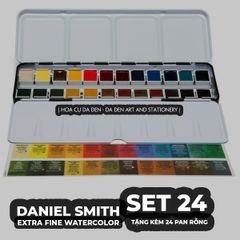[DA ĐEN] Daniel Smith - Set 24 Màu Nước Nén tặng kèm 24 half pans