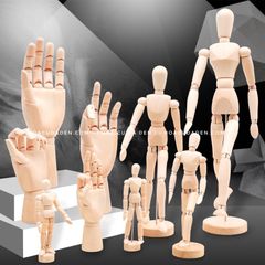 [ DA ĐEN ] Hình Nhân Và Bàn Tay Gỗ Tạo Dáng