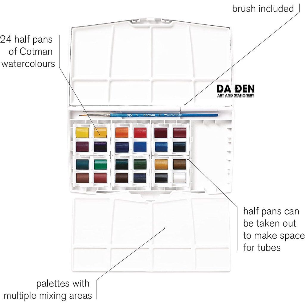 Màu Nước Nén Winsor & Newton Cotman 24 Màu