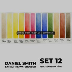 [DA ĐEN] Daniel Smith - Set 12 Màu Nước Nén tặng kèm 12 half pans