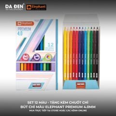 [DA ĐEN] Bút Chì Màu Học Sinh Cao Cấp Elephant Premium 4.0