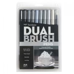 ABT Dual Brush Pen Set 10 Grayscale