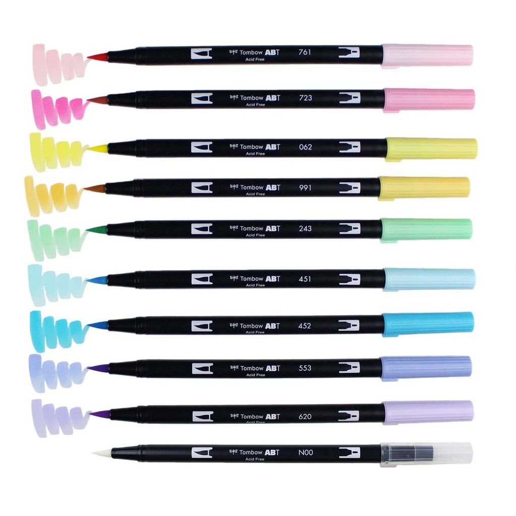 ABT Dual Brush Pen Set 10 Pastel