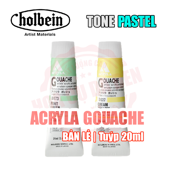 TONE PASTEL | Màu Acryla Gouache Holbein | Tuýp 20ml