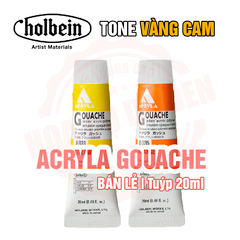 TONE VÀNG & CAM | Màu Acryla Gouache Holbein | Tuýp 20ml