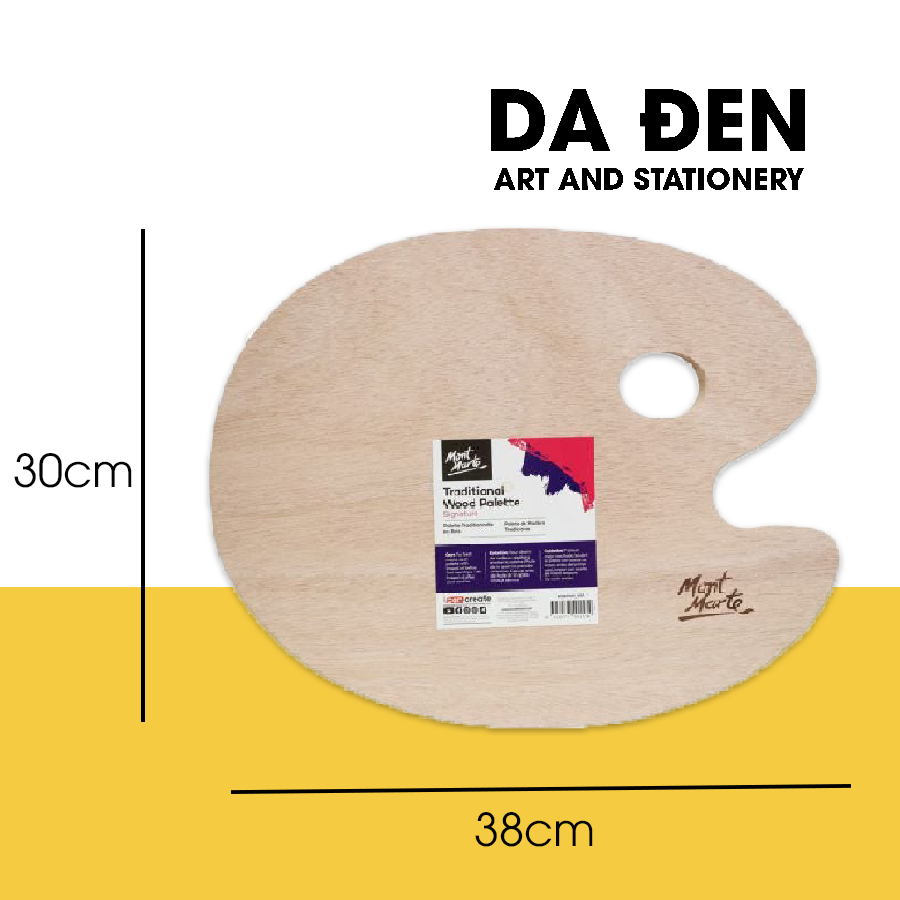 Bảng pha màu gỗ Mont Marte - Traditional Wood Palette Bảng Pha Màu Gỗ Mont Marte - Traditional Wood Palette