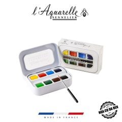 [DA ĐEN] Set 8 Màu Nước Travel Aqua Mini l'Aquarelle Sennelier