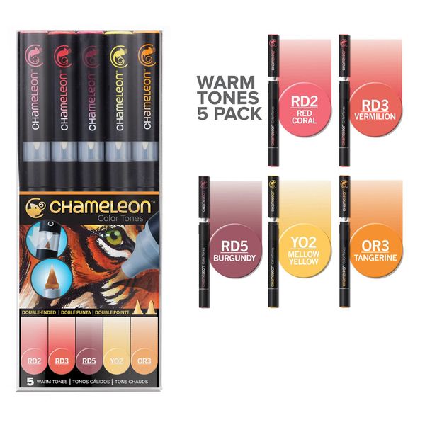 Bộ 5 bút marker CHAMELEON - Warm CT0511