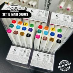 [DA ĐEN] Set 12 Bút Marker Shinhan Cao Cấp - TOUCH™ TWIN Brush Marker Shinhan