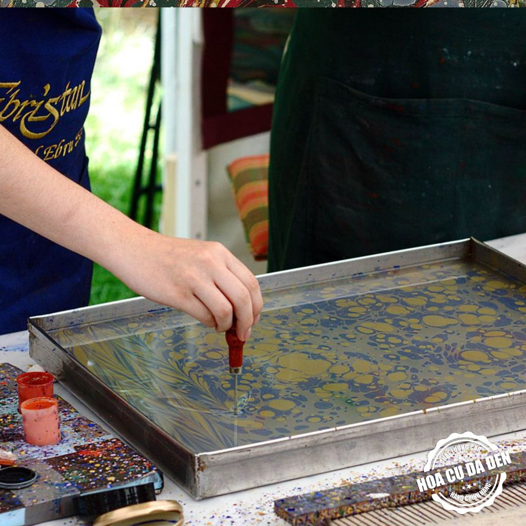 [DA ĐEN] Set 6 Màu Thủy Ấn Marbling Pebeo