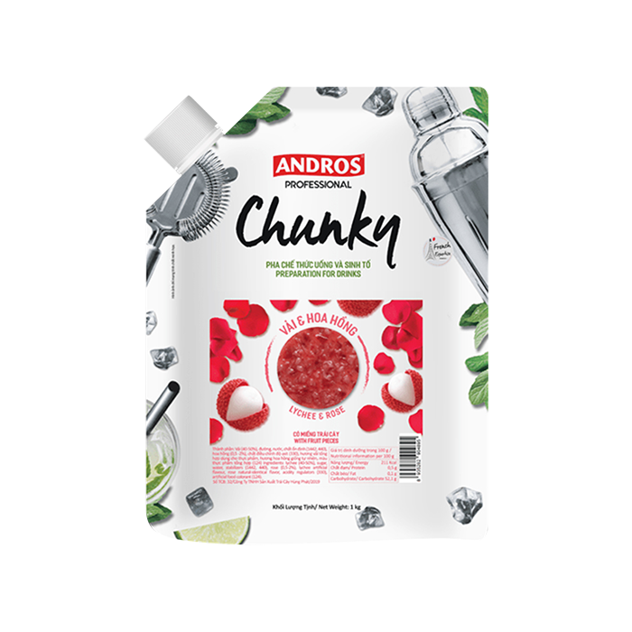  Mứt trái cây Chunky Andros vị Vải Hoa Hồng 